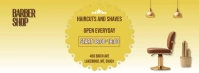 Orange Modern & Minimal Barbershop Facebook Cover Foto Sampul Facebook template
