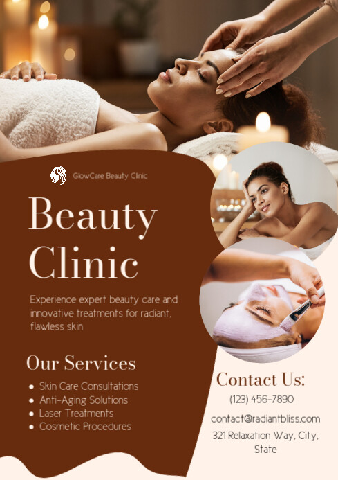 Orange Modern & Minimal Beauty Clinic A2 template