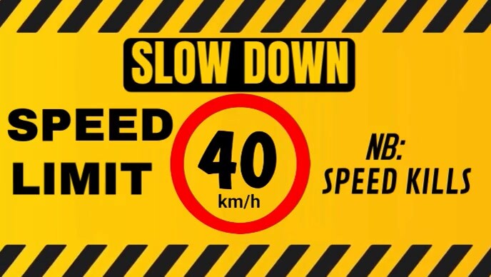 Orange Modern & Minimal Caution, Speed Limit Sign  Youtube Thumbnail template