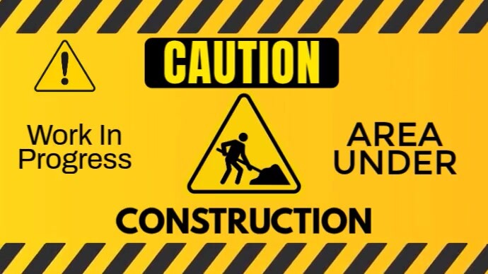 Orange Modern & Minimal Caution, Work In Progress(under Construction) Youtube Thumbnail template