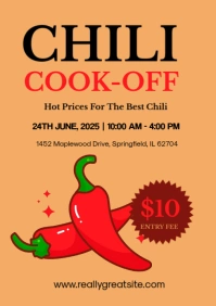 Orange Modern & Minimal Chili Cook Off A1 template