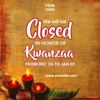 Orange Modern & Minimal Closed On Kwanzaa Instagram Post Instagram-bericht template