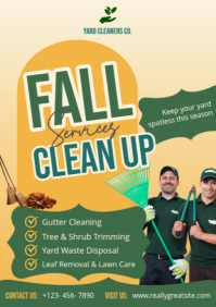 Orange Modern & Minimal Fall Clean-up Services A2 template