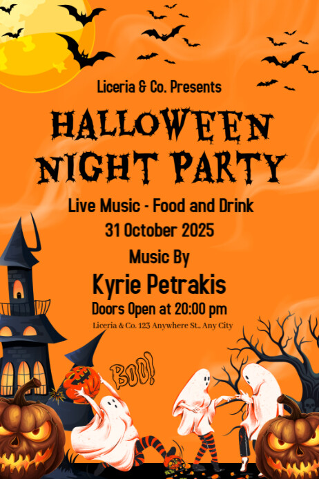Copy of Orange Modern & Minimal Halloween Night Party Poster | PosterMyWall