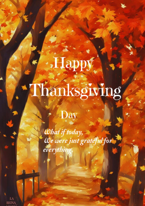 Orange Modern & Minimal Happy Thanksgiving Day 2024 A4 template