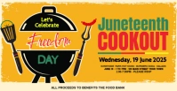 Orange Modern & Minimal Juneteenth Cookout Bbq Facebook Event Cover template