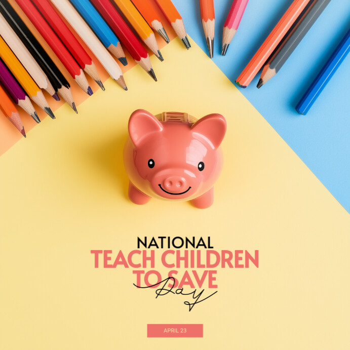 Orange Modern & Minimal National Teach Children To Save Day Instagram Post template