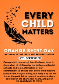 Orange Modern & Minimal Orange Shirt Day  A4 template