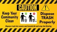 Orange Modern & Minimal Proper Disposal Of Trash Sign Youtube Thumbnail YouTube-miniature template