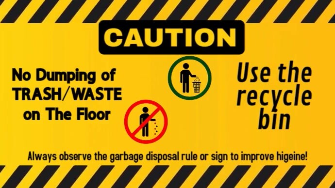 Orange Modern & Minimal Proper Disposal Of Trash Sign Youtube Thumbnail template