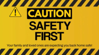 Orange Modern & Minimal Safety Caution Sign Youtube Thumbnail YouTube-miniature template