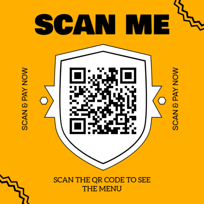 Orange Modern & Minimal Scan Me  Instagram Post template