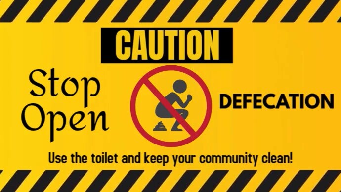 Orange Modern & Minimal Stop Open Defecation Sign Youtube Thumbnail template