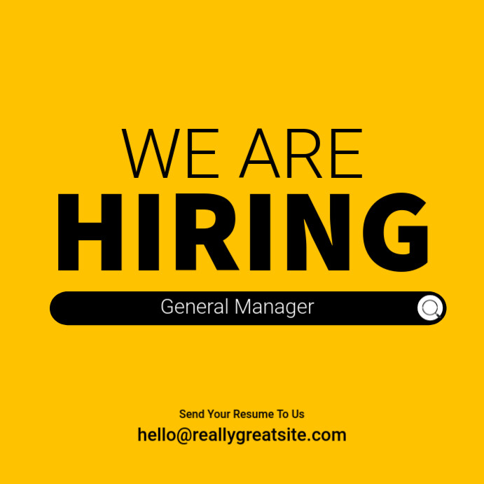 Orange Modern & Minimal We Are Hiring Instagram Post template