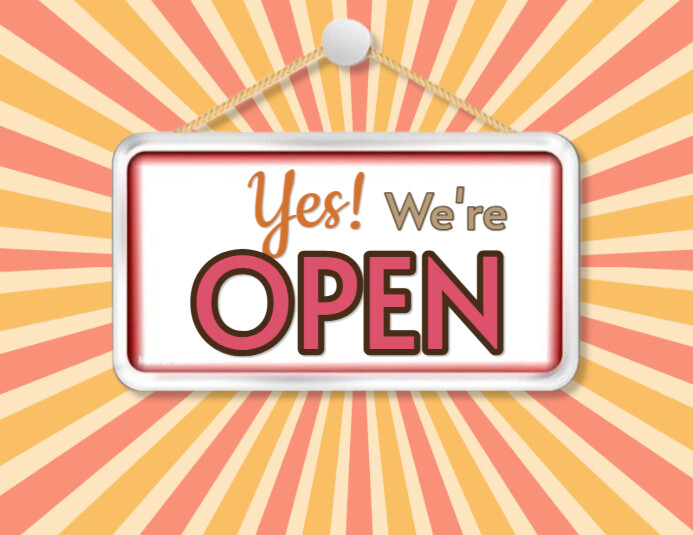 Orange Modern & Minimal We Are Open Sign Template  Flyer (us Letter)