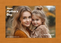 Orange Mother's Day Postcard template