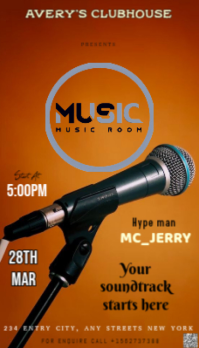 Orange Music Event Business Card template