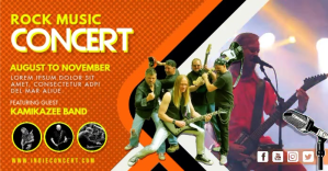 Orange Music Gig Facebook Post Image template