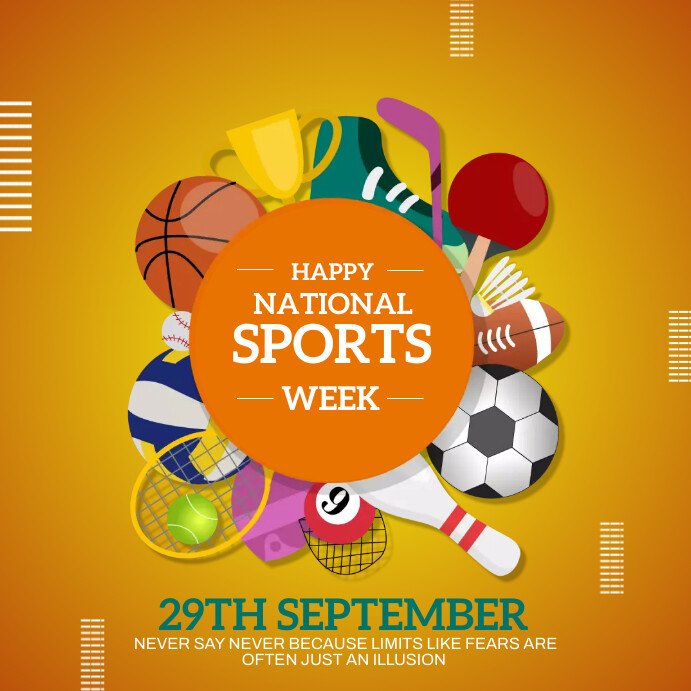 Copy of Orange National Sports Week Square (1:1) | PosterMyWall