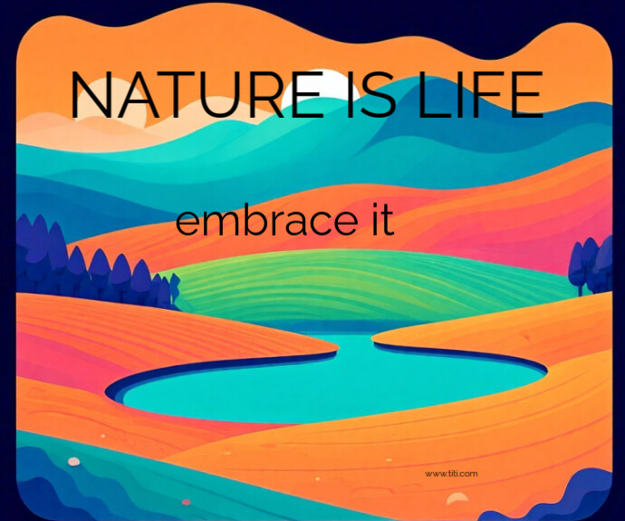 Orange  Nature Is Life Medium Rectangle template