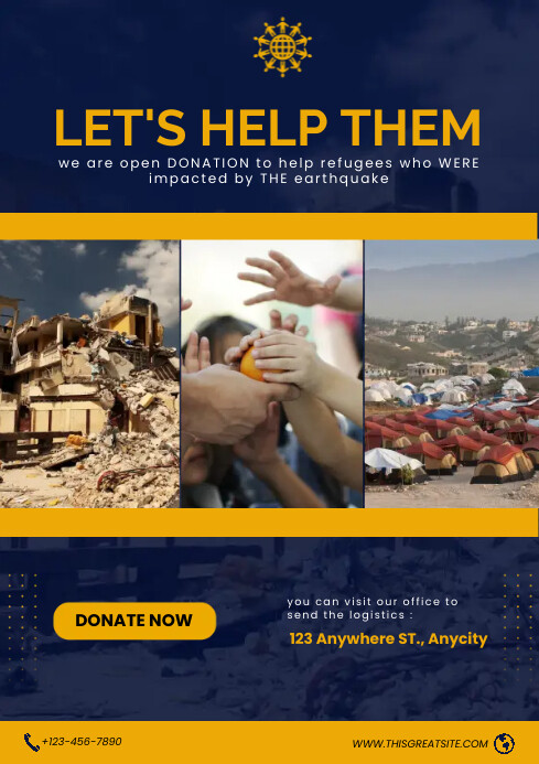 Copy of Orange Navy Lets Help Them | PosterMyWall