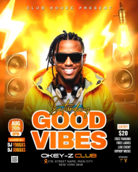 Orange Neon Club Event Instagram Portrait Video template