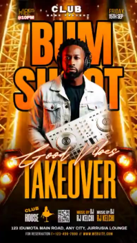 Orange Neon Club Event Instagram Story Video template