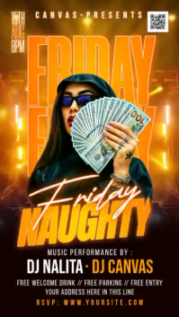 Orange Neon Club Event Promotion Instagram Story Video template