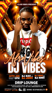 Orange Neon DJ Night Event Instagram Story Video template