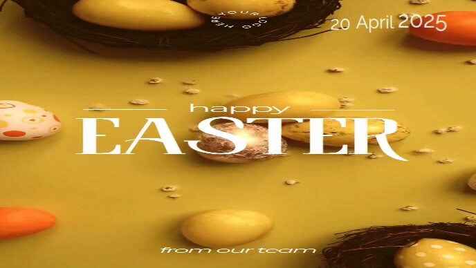 Orange Neon Easter Video Youtube Thumbnail Template | PosterMyWall