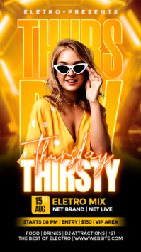 Orange Neon Electro Music Event Instagram Story Instagram-Story template