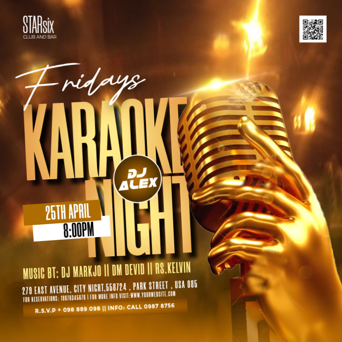 Plantilla de Orange Neon Karaoke Night Instagram Post | PosterMyWall