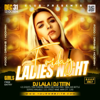 Orange Neon Ladies Night Event Instagram Post Video Instagram-opslag template