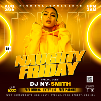 Orange Neon Nightclub Event Instagram Post Wpis na Instagrama template