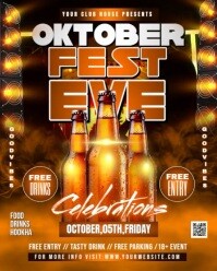 Orange Neon Oktober Fest Celebration Flyer Instagram Portrait template