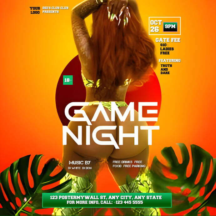 Orange Neon Yellow Background Gradient Game N Instagram-bericht template