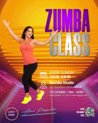 Orange Neon Zumba Classes Instagram Portrait template