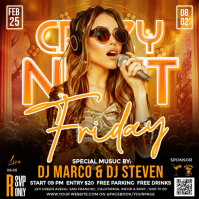 Orange Nightclub Event Square Video สี่เหลี่ยมจัตุรัส (1:1) template