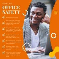 Orange Office Safety Square Image Instagram Post template