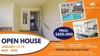 Orange Open House Real Estate Agency Ad Digital Display (16:9) template