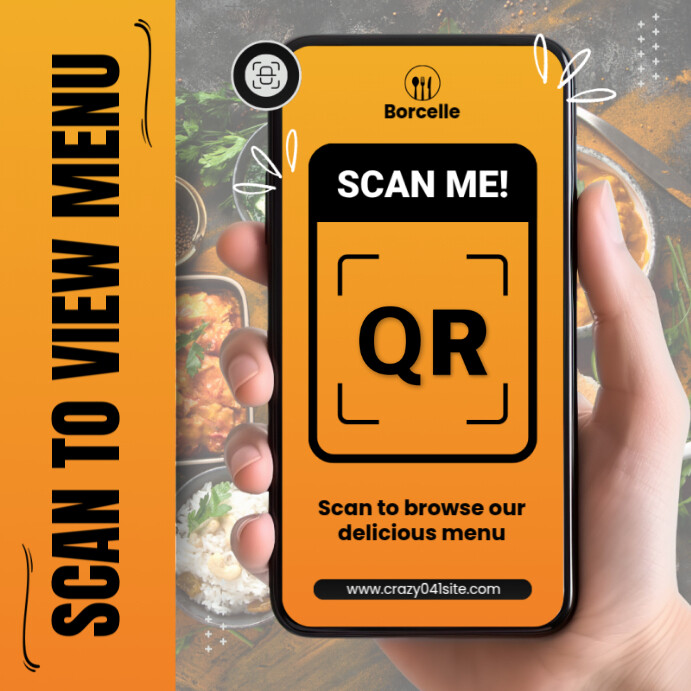 Orange Orange And Black Modern Scan Qr Code Facebook Post Instagram ...