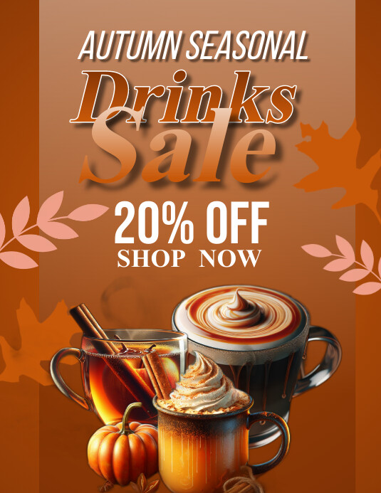 Orange Pastel Autumn Seasonal  Flyer (us Lett Pamflet (VSA Brief) template