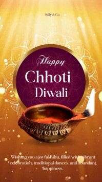 Orange Pastel Chhoti Diwali Instagram Story template