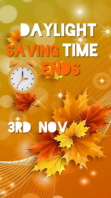 Orange Pastel Daylight Saving Time Ends Instagram Story Template ...
