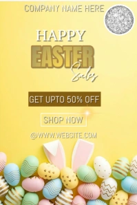 Orange Pastel Easter Sales Pinterest Graphic template