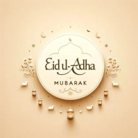 Orange Pastel Eid ul-Adha Celebration Instagram Post Instagram-bericht template