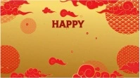 Orange Pastel Gold Red Animated Lunar Chinese New Year Festival Greetings Video Digital Display (16: template