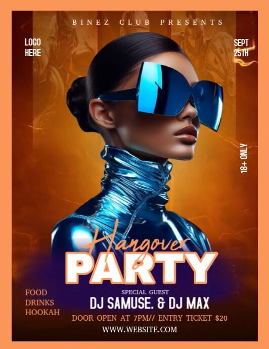 Copy of Orange Pastel Hangover Party Video Flyer (us | PosterMyWall