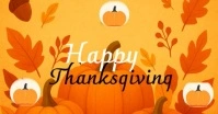 Orange Pastel Happy Thanksgiving  Facebook Event Cover template