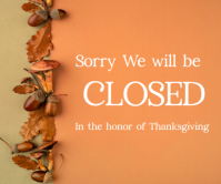 Orange Pastel Happy Thanksgiving Sale Offer Large Rectangle Retângulo grande template